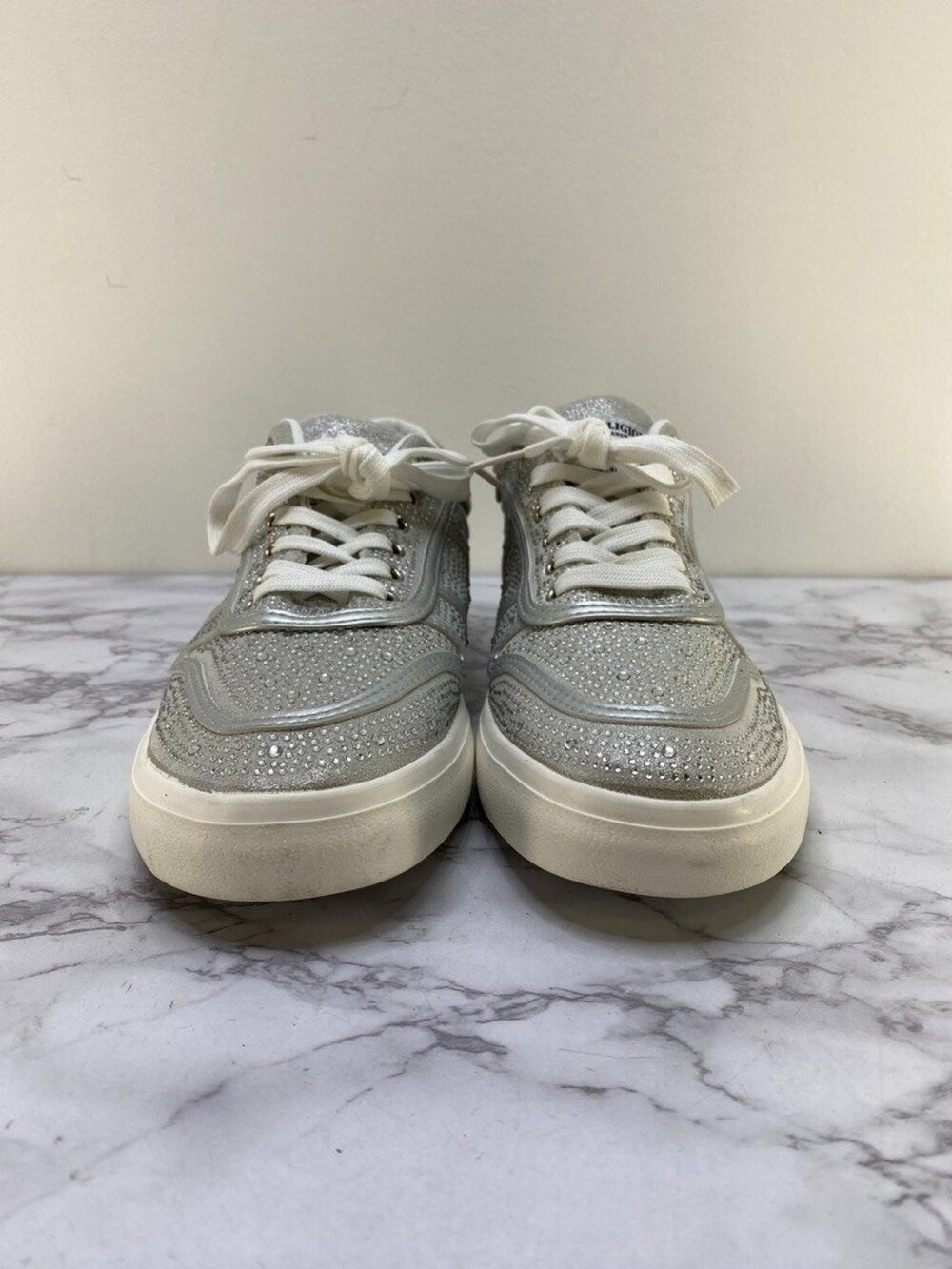 True Religion Esperanza Women's Rhineston Silver Sneaker SZ 10 - Picture 2 of 11